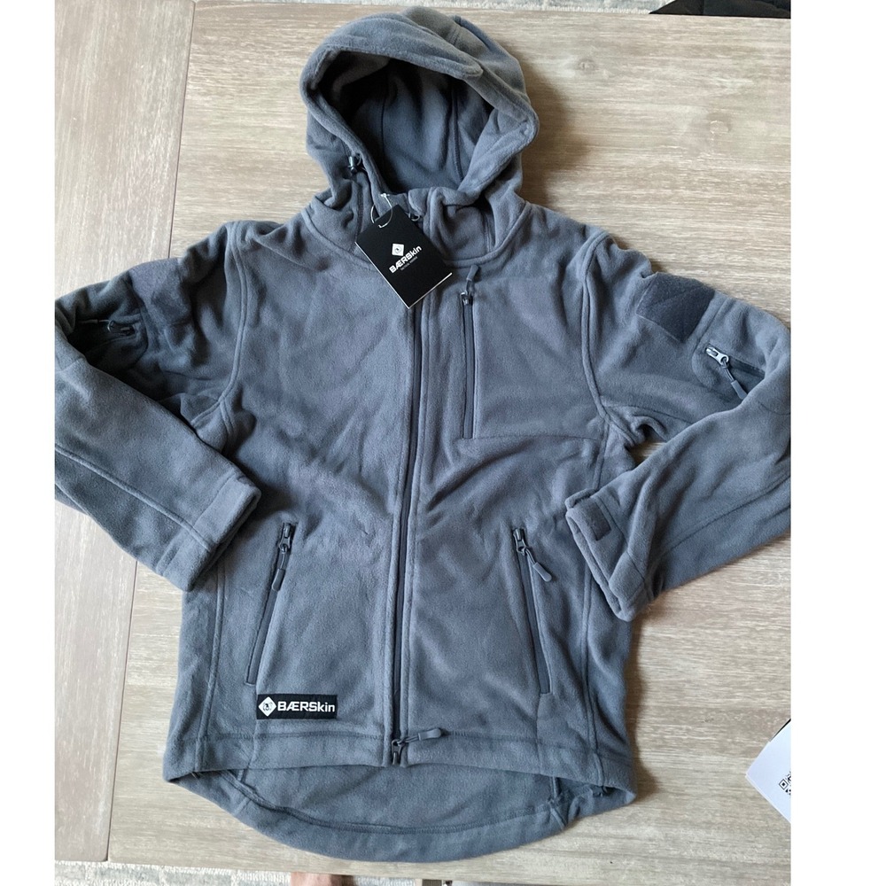 BAERSKIN Vs.1‎ Tactical Hoodie Gray Fleece Full Zip Hooded Jacket Men Small NWT